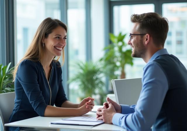 Professionelles Recruiting Gespräch in modernem Büro
